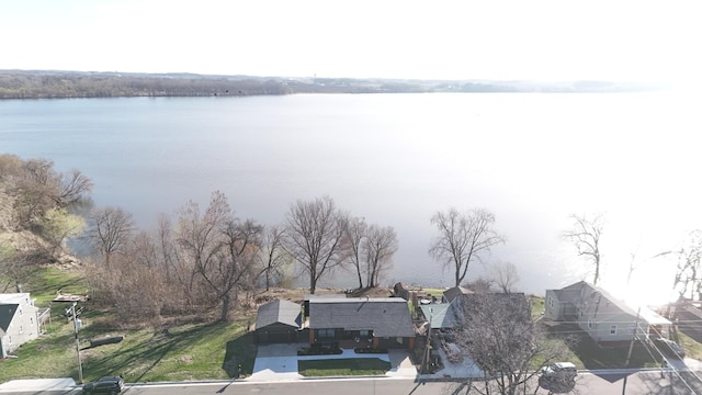 aerial view of a nearby body of water