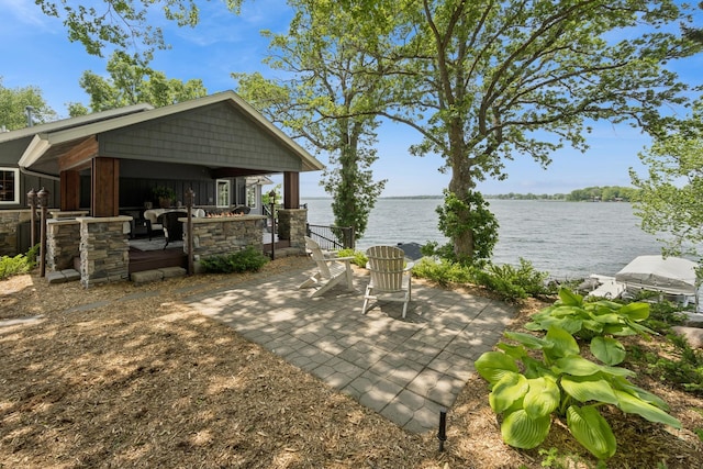 11847 Gulden Ave NW, Maple Lake, MN 55358 - view of patio / terrace featuring a water view