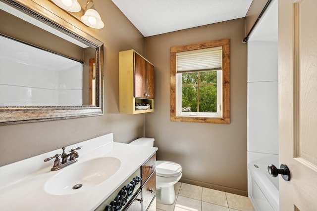 11847 Gulden Ave NW, Maple Lake, MN 55358 - bathroom with vanity, tile patterned floors, and tub / shower combination