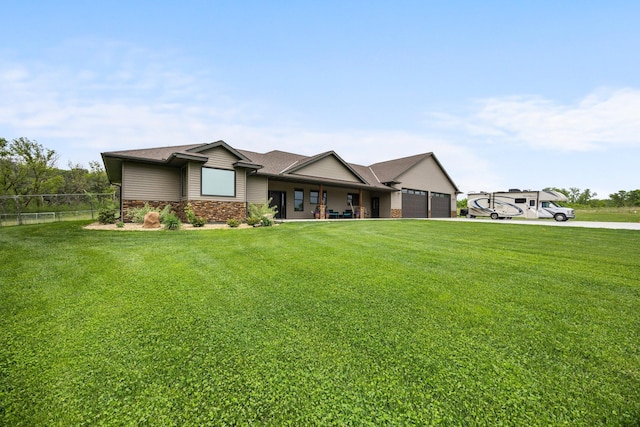 1116 County Road 46, Clearwater, MN 55320 - view of front of property featuring an attached garage, driveway, stone siding, and a shingled roof