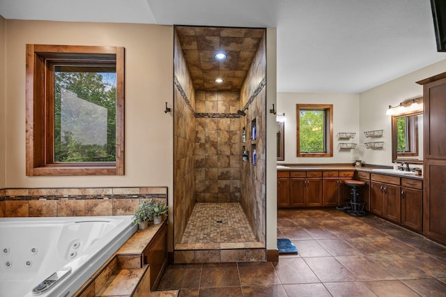 1116 County Road 46, Clearwater, MN 55320 - full bath featuring a tile shower, a whirlpool tub, and double vanity