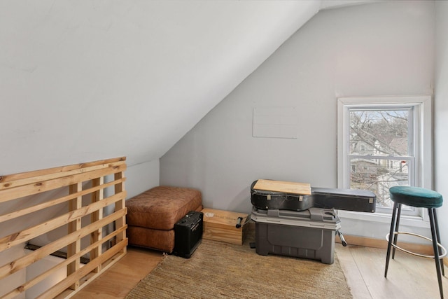 650 Pierce St NE, Minneapolis, MN 55413 - living area featuring wood finished floors and lofted ceiling