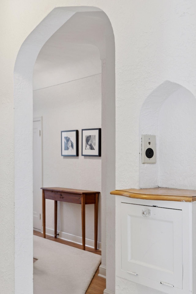 1804 Pinehurst Ave, Saint Paul, MN 55116 - hall featuring arched walkways and wood finished floors