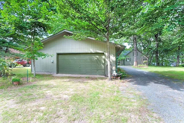detached garage with fence