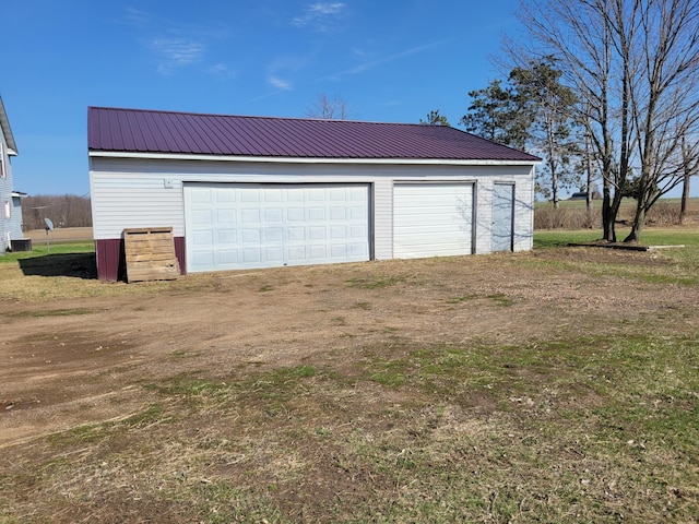 view of detached garage