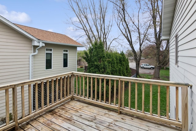 deck featuring a yard
