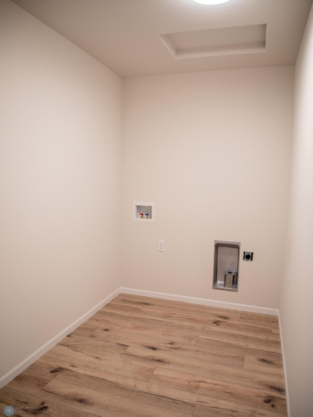 1490 66th Ave S, Fargo, ND 58104 - laundry area featuring laundry area, light wood-style floors, attic access, washer hookup, and hookup for an electric dryer
