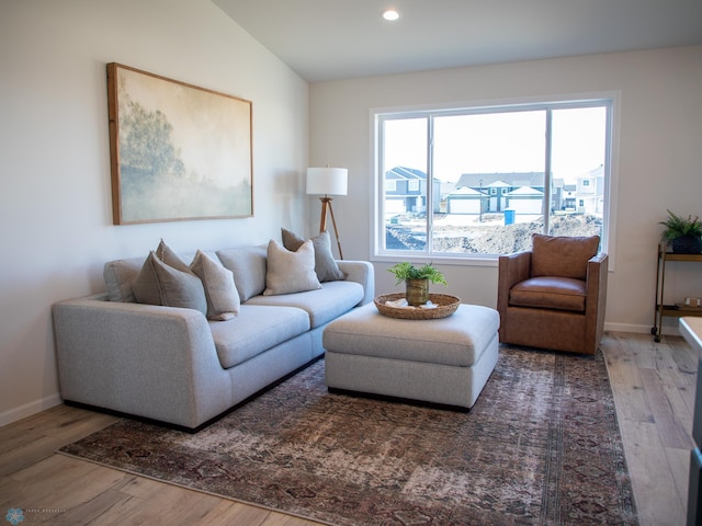 1490 66th Ave S, Fargo, ND 58104 - living room with recessed lighting, baseboards, and wood finished floors