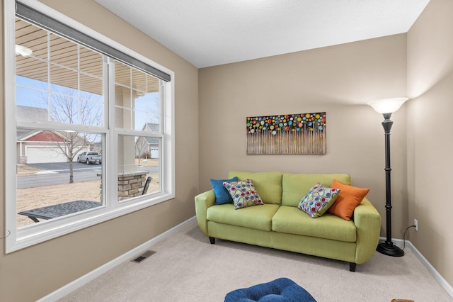 4584 Merganser Dr, Minnetrista, MN 55375 - carpeted living area with baseboards and visible vents