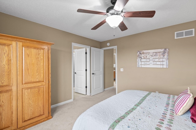 4584 Merganser Dr, Minnetrista, MN 55375 - bedroom with baseboards, a ceiling fan, visible vents, and light colored carpet