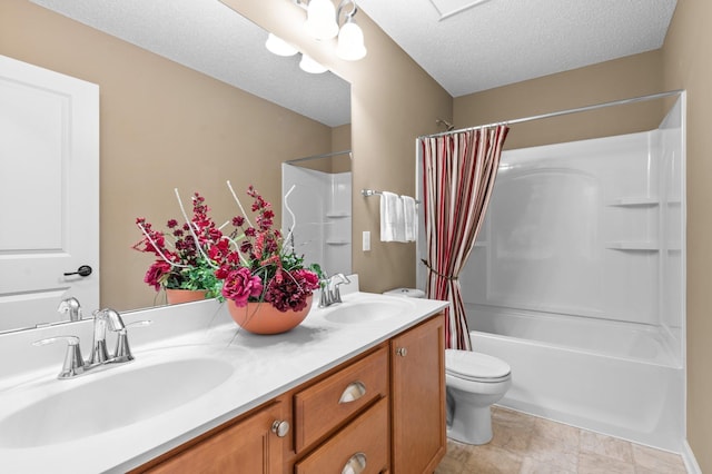 4584 Merganser Dr, Minnetrista, MN 55375 - full bathroom with shower / bath combo, toilet, a sink, and double vanity