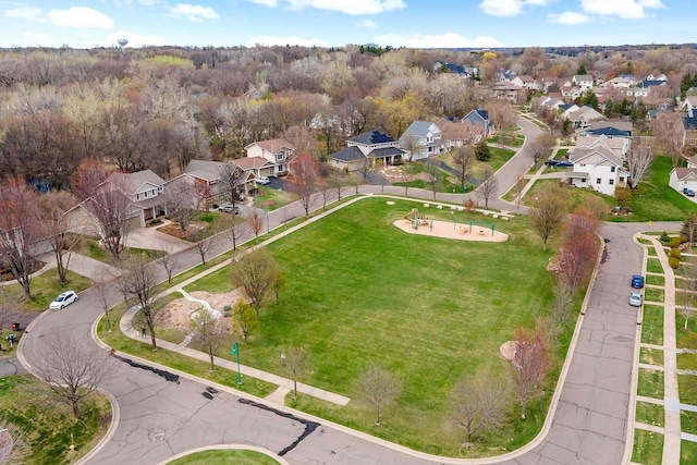 bird's eye view with a residential view