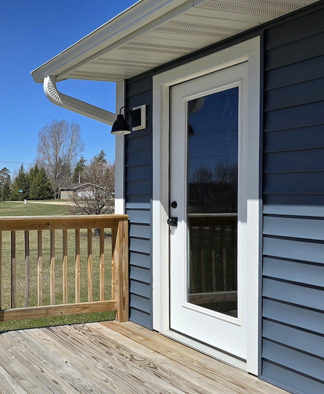 1138 Pleasant Ct SW, Bemidji Twp, MN 56601 - entrance to property featuring a wooden deck