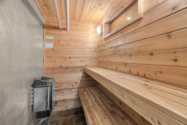 904 Lincoln Ave, Saint Paul, MN 55105 - sauna / steam room featuring wooden walls and wooden ceiling