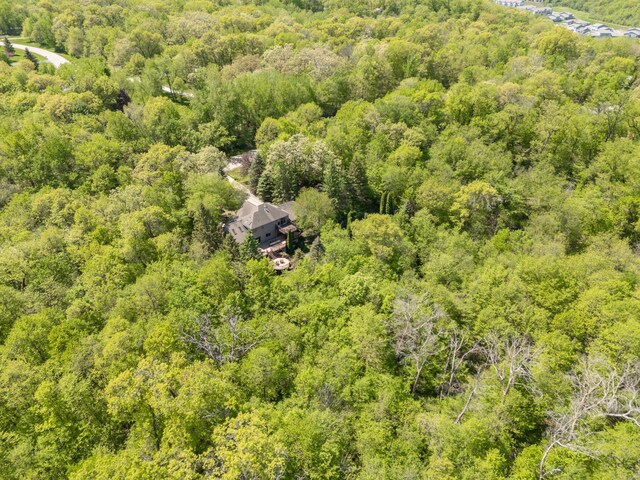 bird's eye view of a heavily wooded area