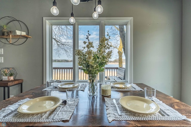 dining area featuring a wealth of natural light