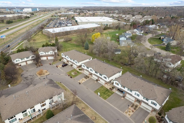 drone / aerial view featuring a residential view