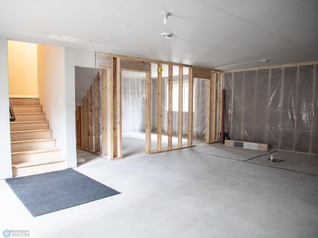 basement with stairway