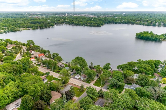 3310 Lake Johanna Blvd, Arden Hills, MN 55112 - aerial perspective of suburban area featuring a nearby body of water and a heavily wooded area