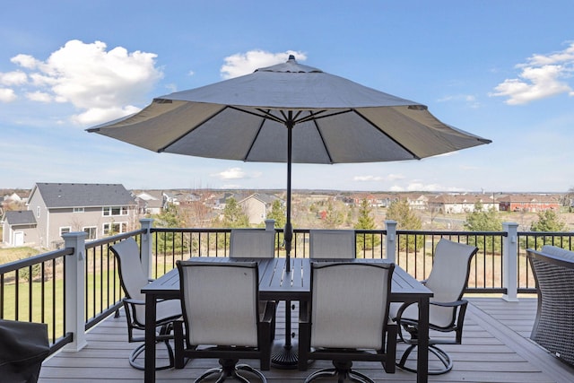 565 Juniper Ct N, Lake Elmo, MN 55042 - deck featuring outdoor dining space and a residential view