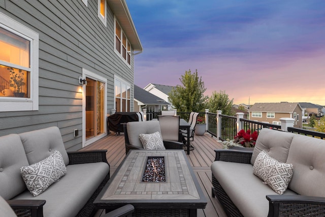 565 Juniper Ct N, Lake Elmo, MN 55042 - deck featuring area for grilling, an outdoor living space with a fire pit, and outdoor dining space