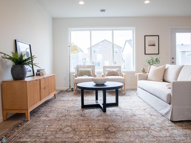 6735 Meadow View Dr S, Fargo, ND 58104 - living room with baseboards and recessed lighting