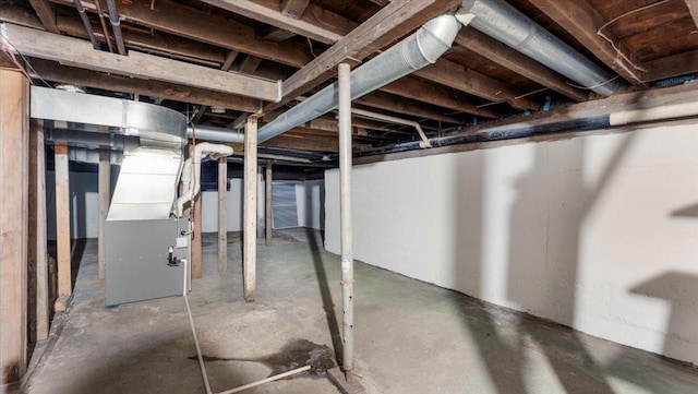 unfinished below grade area with heating unit