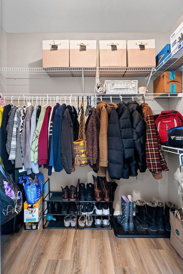 spacious closet featuring wood finished floors
