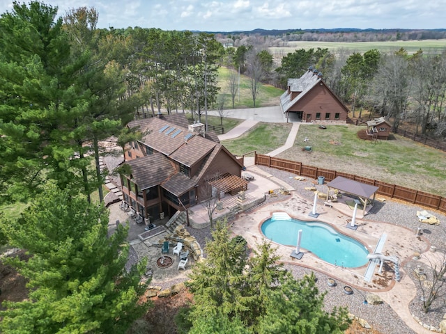 E6516 867th Ave, Colfax, WI 54730 - aerial view of property and surrounding area with a pool area