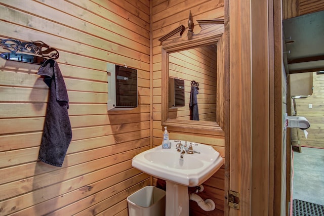 E6516 867th Ave, Colfax, WI 54730 - bathroom with wooden walls and a sink