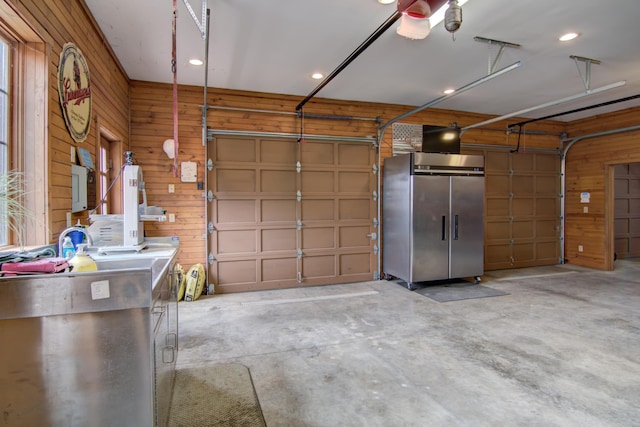 E6516 867th Ave, Colfax, WI 54730 - garage with wooden walls and recessed lighting