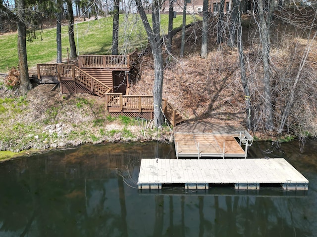 E6516 867th Ave, Colfax, WI 54730 - dock area with stairs and a deck with water view
