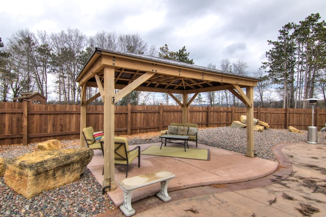 E6516 867th Ave, Colfax, WI 54730 - fenced backyard with a gazebo, a patio, and an outdoor hangout area