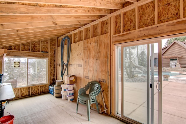 E6516 867th Ave, Colfax, WI 54730 - doorway to outside with lofted ceiling