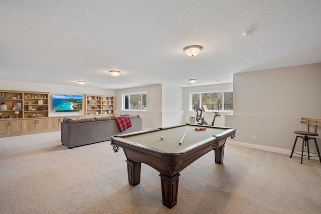 12816 Cedar Ridge Ln, Champlin, MN 55316 - playroom with a textured ceiling, carpet floors, and billiards table