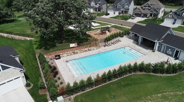 12816 Cedar Ridge Ln, Champlin, MN 55316 - aerial view of residential area with a pool area
