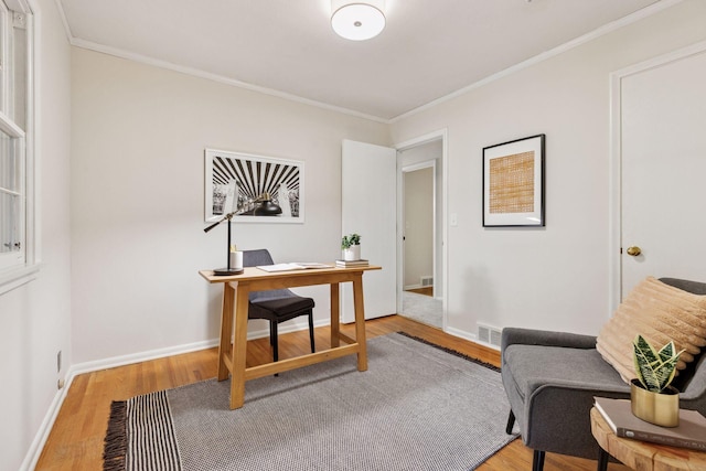 4024 Quentin Ave, Saint Louis Park, MN 55416 - office area featuring crown molding and wood finished floors