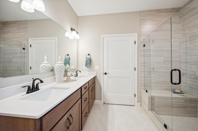 19999 Hunters Rdg, Corcoran, MN 55374 - bathroom featuring double vanity and a stall shower