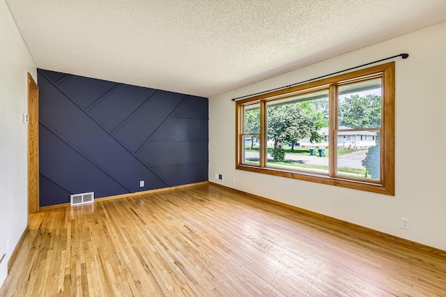 11352 Olive St NW, Coon Rapids, MN 55448 - spare room featuring light wood finished floors, a textured ceiling, baseboards, and a decorative wall
