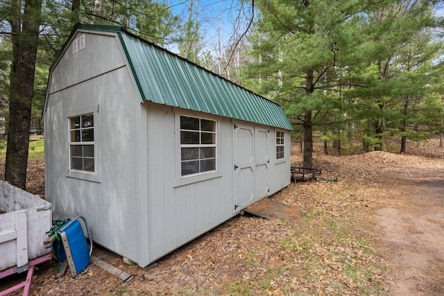 view of shed