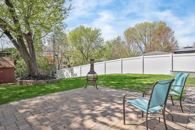 view of patio / terrace featuring a fenced backyard