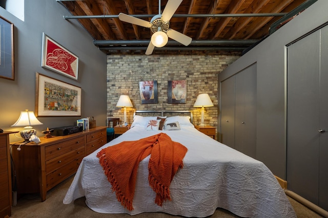 702 1st St Unit 521, Minneapolis, MN 55401 - carpeted bedroom with brick wall