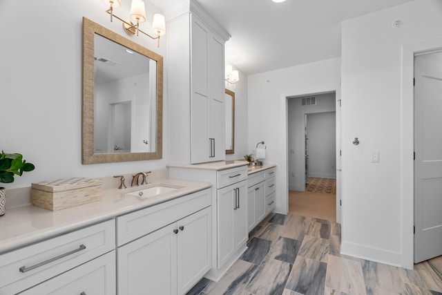 bathroom with visible vents and vanity