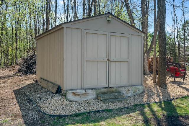 view of shed