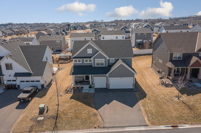 drone / aerial view with a residential view
