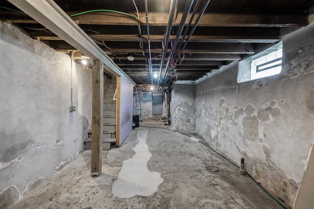 basement with stairs