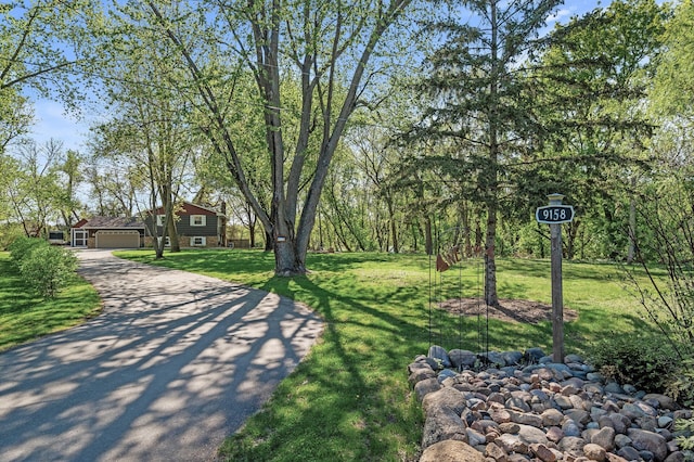 9158 Collins Dr NW, Ramsey, MN 55303 - view of home's community with asphalt driveway, a yard, and an attached garage