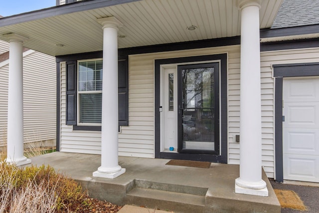 doorway to property featuring a porch