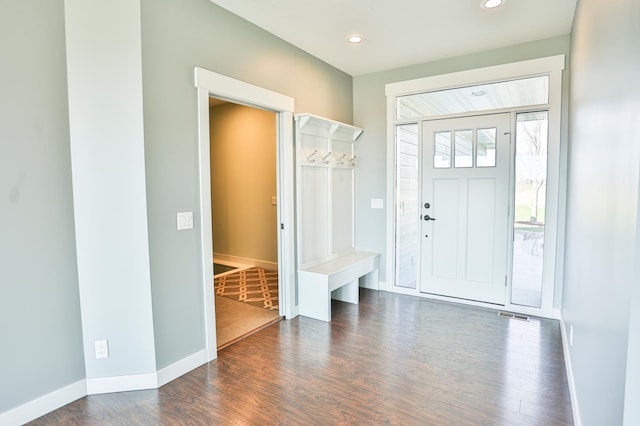 203 Walnut Hill Way, Troy Twp, WI 54022 - entryway featuring recessed lighting, baseboards, visible vents, and wood finished floors