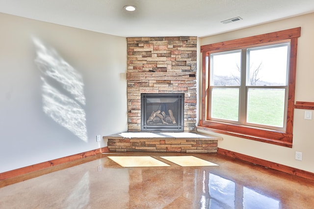 203 Walnut Hill Way, Troy Twp, WI 54022 - room details featuring baseboards, visible vents, and a fireplace
